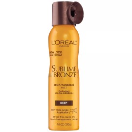 L'Oreal Paris Sublime Bronze Self Tanning Mist, Deep to Natural Spray Tan, 4.6 o