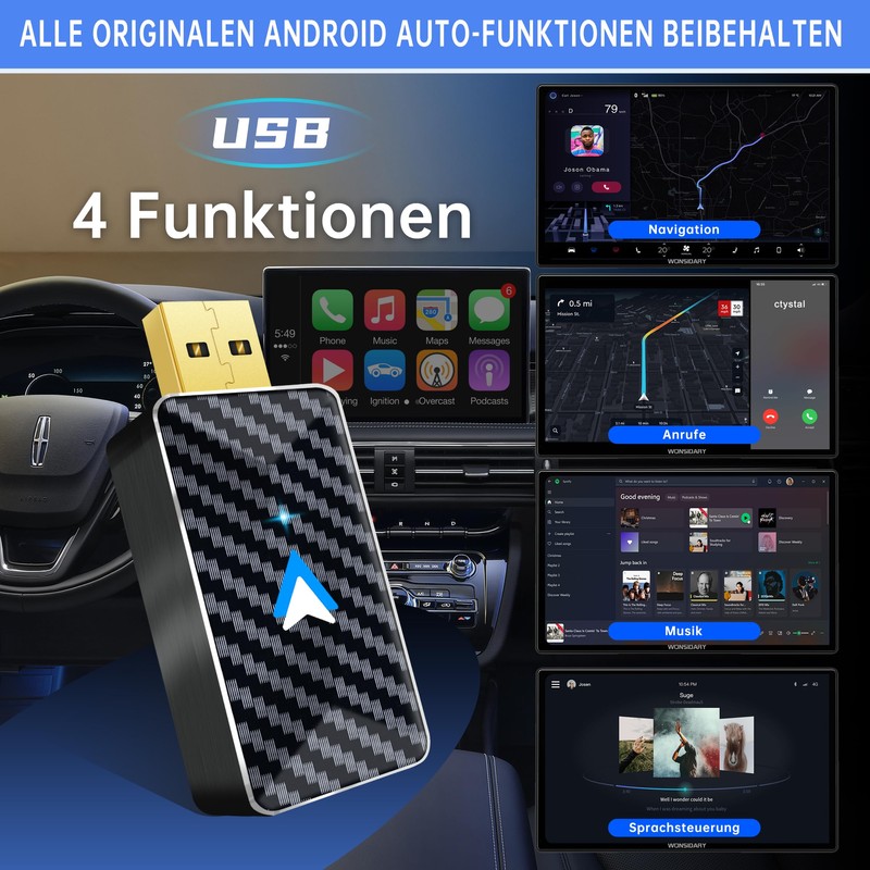 Android Car Wireless Adapter, Convert Wired Android Car to Wireless,