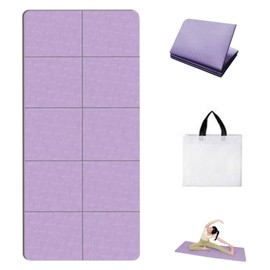 Yoga Mats for Women Foldable Workout Mat Double Sided Non-slip Fitness Mat Light Gym Mat Travel Exercise Mat for Women Men 183 x 61cm with Carrying Bag Suitable for Exercise at Home