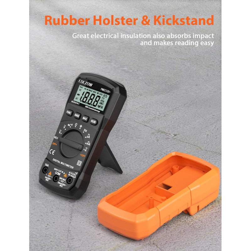 COCZOW Multimeter Digital Multimeter Voltage Tester Volt Meter Ohmmeter Ammeter