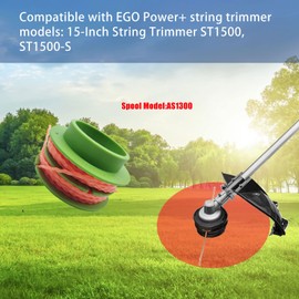 Aepiraza AS1300 Replacement Trimmer Spool Line Compatible with EGO 15-Inch ST1500/ST1500-S, 0.095'' 15Ft Pre-Wound Weed Eater Auto-Feed Twist Dual Line (3 Pack)