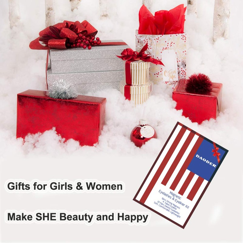 DAODER Magnetic Eyelashes with 4 Tubes Eyeliner Kit Long Magnetic