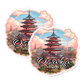 Osaka Japan Magnet 4 inch 2 Pack Vinyl for Souvenir Gift Refrigerator Fridge Dishwasher ID44999