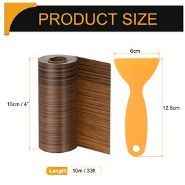 QUARKZMAN Wood Grain Repair Tape 4 Zoll x 33ft Selbstklebendes Holzreparatur-Patchband Simuliertes Holzbodenband mit Kunststoffschaber für Tische Türen Fenster Möbel, Hellbraunes Holz