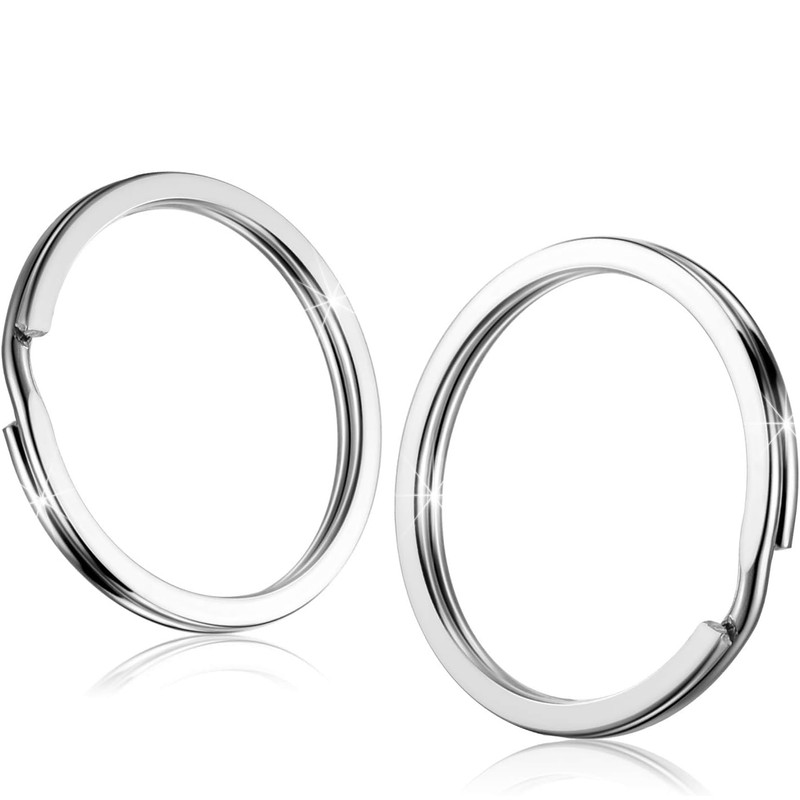 [caak] Stainless Steel Flat Key Ring Holder Double Ring Lightweight