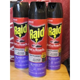 Raid 3 Cans Raid Ant & Roach Killer Spray Keeps Killing for Weeks Lavender Scent