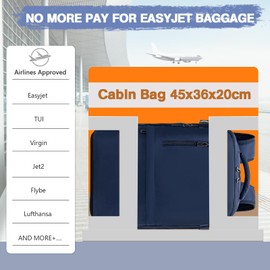 Designed for Easyjet Cabin Bag 45x36x20 Carry On Travel Backpack Hand Luggage Suitcases Bag，Waterproof Laptop Backpack Rucksack for Men Women Underseat Cabin Bags Casual Daypack