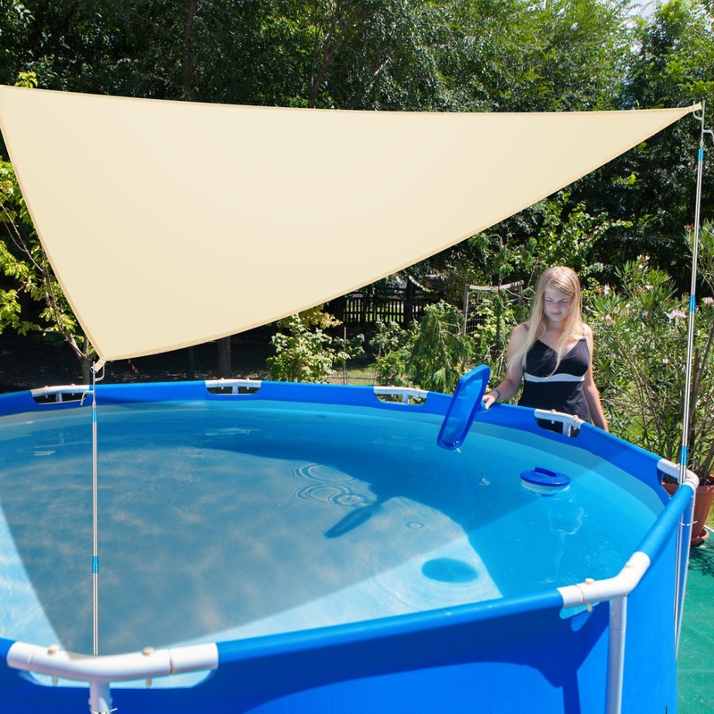 Vincreem Pool Canopy Sunshade with 6.2ft Adjustable Poles for 18