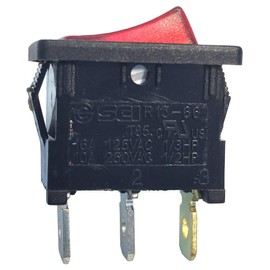 Gardner Bender GSW-48 Electrical Mini-Rocker Switch, SPST, ON-OFF, 13 A/125V AC, Spade Terminal, Red Illuminated