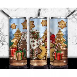 Unbranded Gingerbread Man House Christmas Vibes, Merry Christmas  20oz Tumbler Insulated