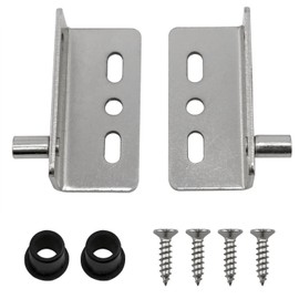 Dookoe CT Angle Code Pivot Hinges Hidden Axis Door Hinges with Bushings for Wooden Doors Drawers Furniture Cabinets Wardrobes Display Cases, etc. (Silver) 2PCS