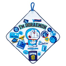 Sanrio 043991 Sanrio Hand Towel, Approx. 10.6 x 10.6 inches (27 x 27 cm), Blue, 100% Cotton, Includes Loop, Set of 3, Name Space, Character