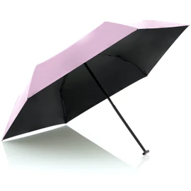 Knirps US.050 Ultra Light Slim Manual Vision Pocket Umbrella, Rose with black coating - UV and heat protection, Modern and compact