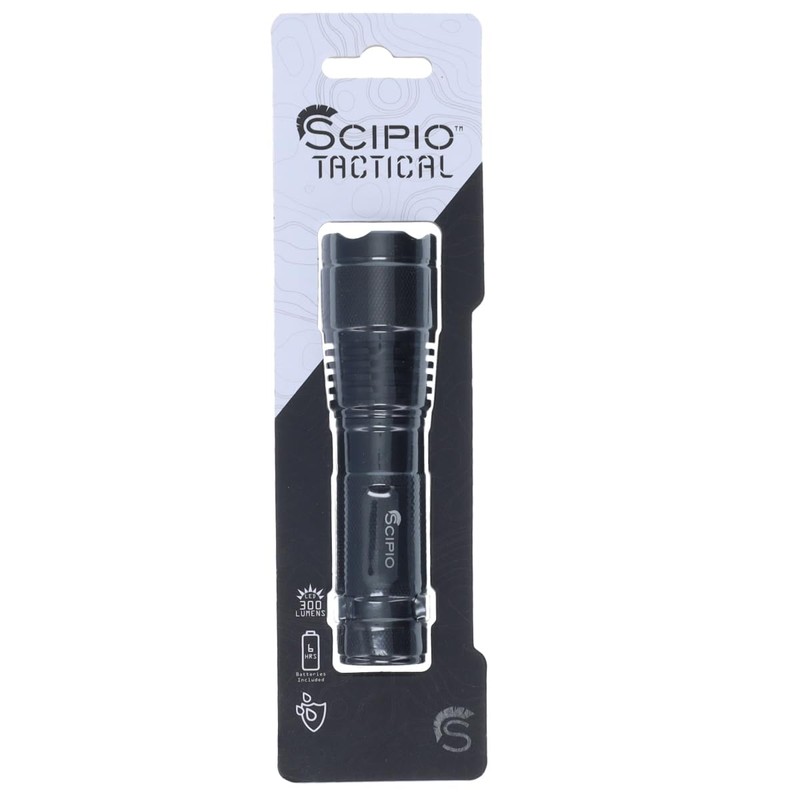 Scipio Tactical Flashlight S3201B 5-inch Aluminum 300 Lumens Camping EDC