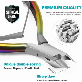  Cuticle Trimmer Cuticle Cutter Nipper Clipper-RONAVO Cuticle Remover Tool Professional Stainless Steel Cuticle Scissor Manicure Finger Nail Pedicure Tool Includes Cuticle Pusher