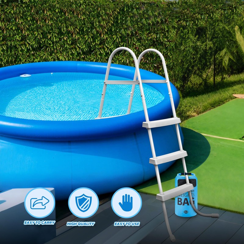 2Pcs Heavy Duty Pool Ladder Weights, 50lbs Sand Fillable Universal
