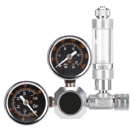 QANYEGN CO2 Regulator, Stainless Steel, Aluminum Alloy Accessories, Dual Gauge Display with Bubble Counter and Check Valve for Aquarium.(W21.8)