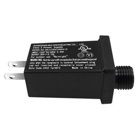 Nehbujin 30V 3.6W Class 2 Power Supply LED Transformer Replacement IP44 Low Voltage Adapter for Christmas Tree String Light, Fairy Light, Net Light