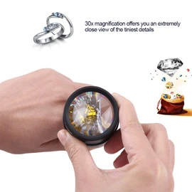 Lupa 30X Nueva Joyería Lupa Profesional, Lupas Herramienta para Leer Libros, Periódico y Joyero, Lupa para Joyería Profesional Relojeros y Inspección de Joyería, Diamantes y Piedras Preciosas
