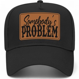 Somebody's Problem Vintage Trucker Hats (2 Pack) | Premium Snapback Baseball Hats for Men & Women (US, Alpha, One Size, Black)