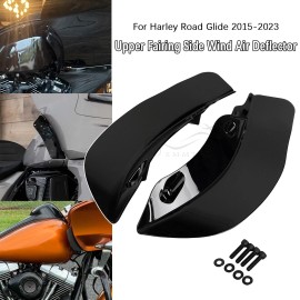 Unbranded Black ABS Fairing Air Deflectors Side Wide Wind Windshield For Harley Road Glide