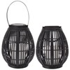 Solar Garden Lantern LED Outdoor Solar Lantern Waterproof Decorative Rattan