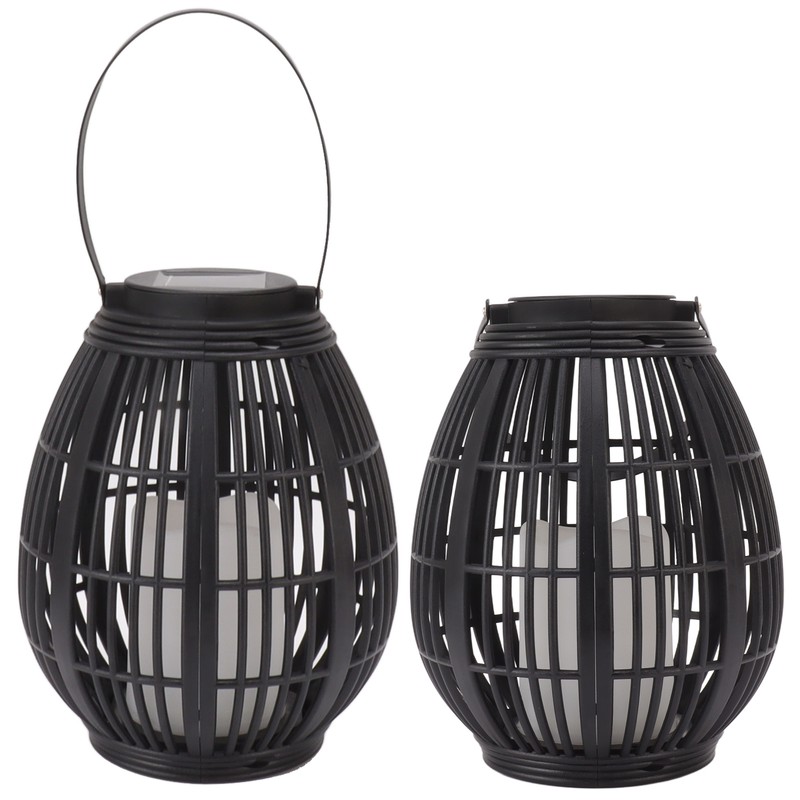 Solar Garden Lantern LED Outdoor Solar Lantern Waterproof Decorative Rattan