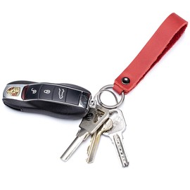 Aileder Leather Car Keychain Key Holder Real Leather Strap Valet Key Chain Keyring Key Fob Lanyard (7 Pcs Assorted Colors)