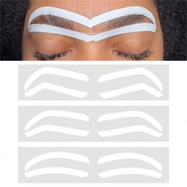 Guapa Disposable Eyebrow Design Stencil Airbrush Tint Stickers Easy Application Brow Tinting for Shaping Single Eyebrow Type Option with 3 Shapes Available (eyebrow stickers C)