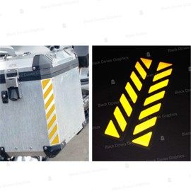 Black Doves 2 x Reflective Stickers for Touratech Motorcycle Aluminium Panniers (Yellow 020)