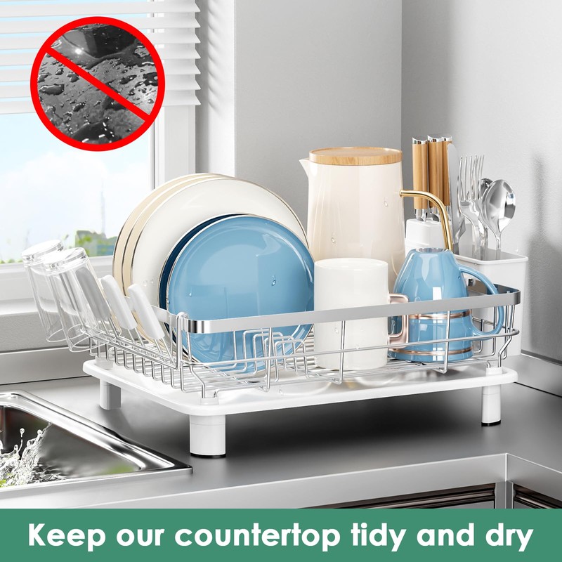 MOUKABAL Dish Drying Rack - Stainless Steel Dish Rack, Dish