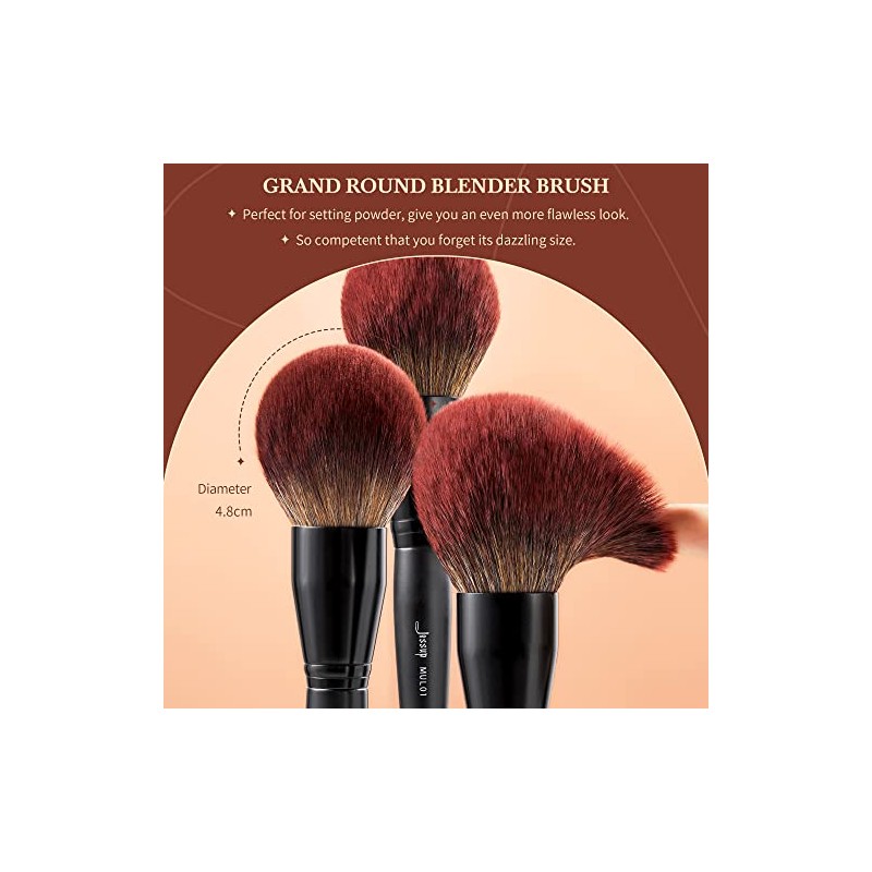 Jessup Set 21 Profesional Brochas Maquillaje Vegana para Rostro y