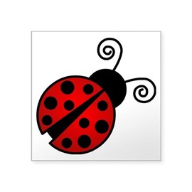 CafePress Red Ladybug 2 Square Sticker 3 X 3 Square Bumper Sticker Car Decal