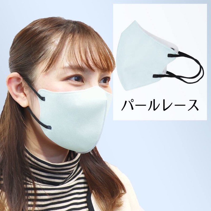 iiもの本舗 (イイモノホンポ) 3D立体マスク スマートタイプ バイカラー パールレース ふつうサイズ 30枚入