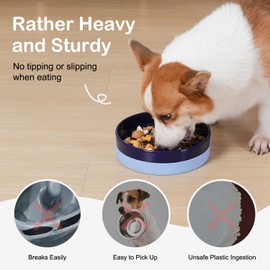 Sted Ceramic Slow Feeder Dog Bowls with Silicone Base, Slow Feeding Dog Bowl Small Medium Breed, Dog Food Bowls for Fast Eaters, Slow Down Eating, Puzzle Dog Food Bowl, Maze Blue