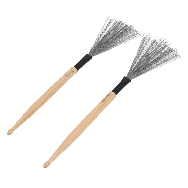 2PCS Drum Brush Double Headed Dual Purpose Maple Drumstick Rubber