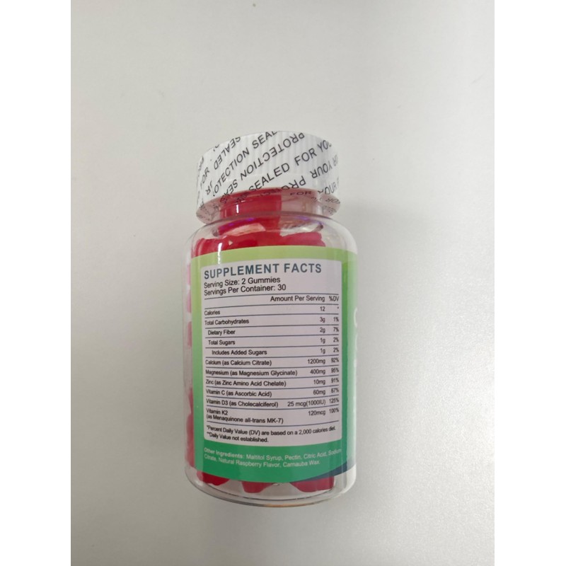 1200mg Calcium Citrate with Vitamin D3 Gummies for Bones, Muscles,