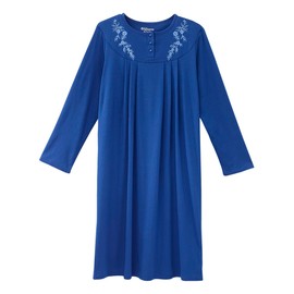 Silverts Hospital Gowns for Women Open Back, Night Gowns for Elderly Women, Adaptive Clothing for Seniors, Hospice Care Supplies, Hospital Robe, Old Lady Dress - Galaxy Blue SMA