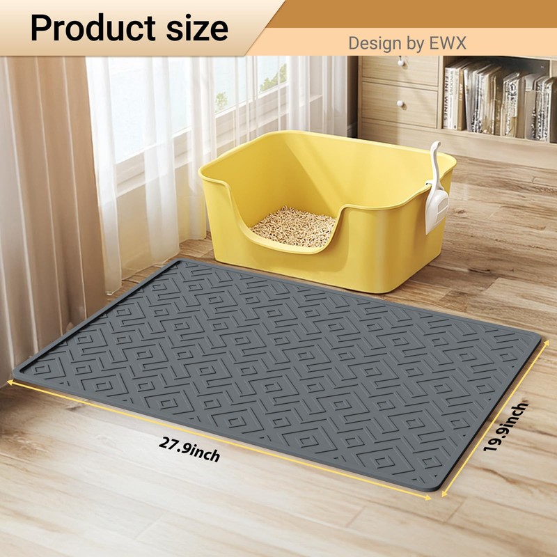 Cat Litter Mat 28"x20" – Extra Large Silicone Litter Trapping