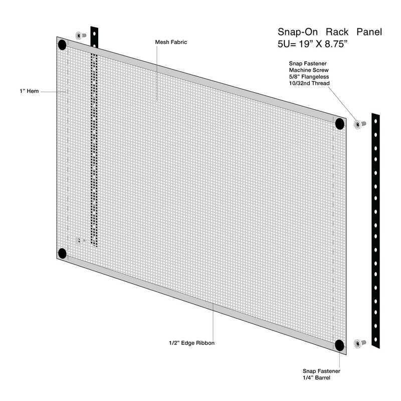 5U Venting Snap-On Rack Panel Blank Rack Mount Panel Spacer
