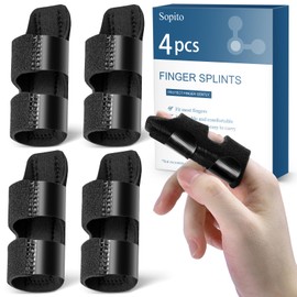 Sopito Finger Splint, 4pcs Finger Brace Support Stabilizer for Index, Middle, Ring Fingers Straightening Arthritis Knuckle Immobilization