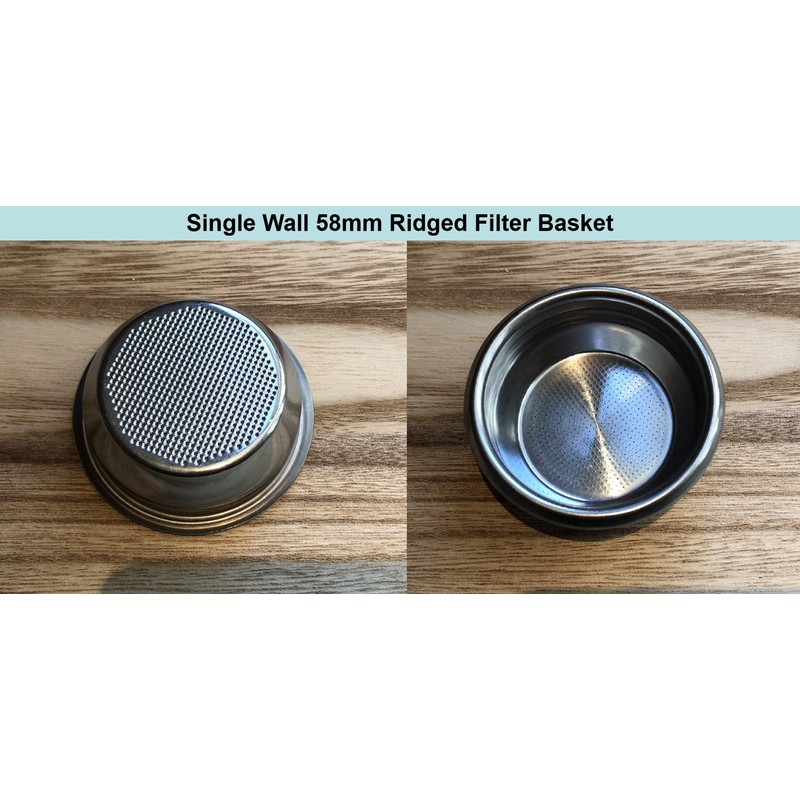 58mm E61 Precision Filter Ridged Basket Stainless Steel Portafilter Compatible