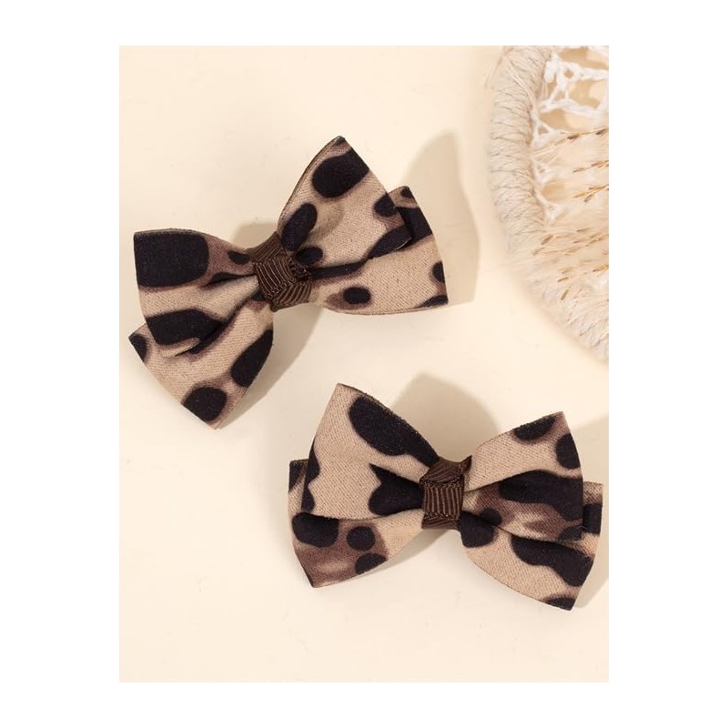 Baby girls leopard hair bow Clips Pin,print bow hairpin for