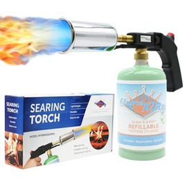 Flame King - Antorcha de propano para parrilla, soplete de cocina culinaria para cocinar Sous Vide, abrasador, cocina profesional, carbón y fuego