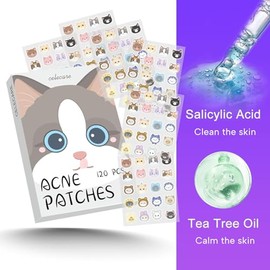 Cute Hydrocolloid Pimple Patches 20 Styles (120 Count) | Salicylic Acid & Tea Tree Oil | Covers Zits & Blemishes | Hydrocolloid | Absorbs Skin Secreti