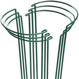 HiGift Plant Support Stakes, 6 Pack Metal Peony Cages and Supports, Garden Stakes Plant Support Cage, Large Plant Support Ring for Outdoor Indoor Snake Plant Peony Rose Flowers Vine (10" W x 15.8" H)