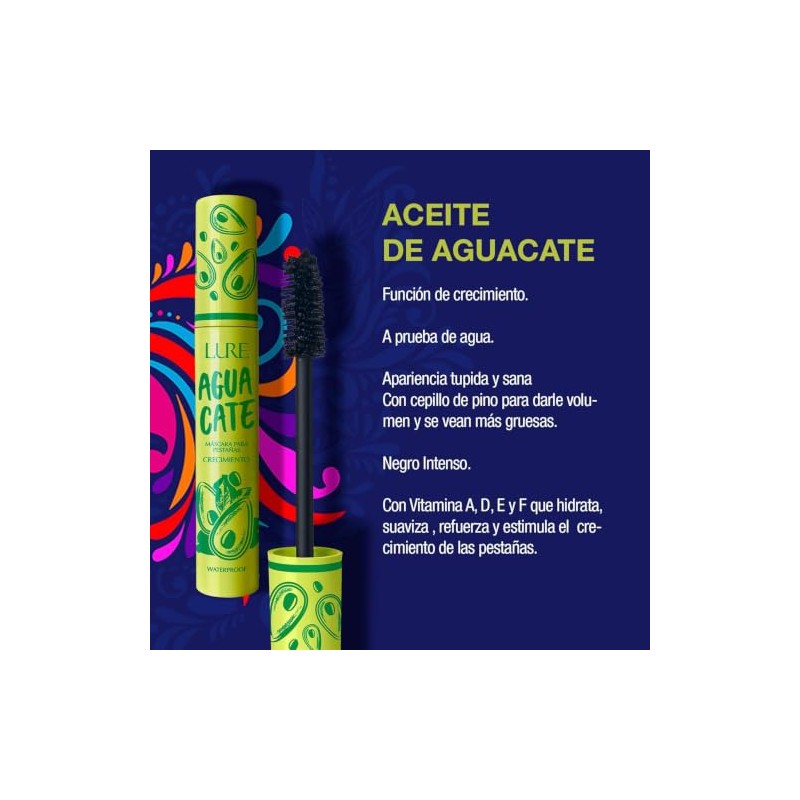 Lure Máscara para Pestañas Aceite de Aguacate Waterproof