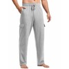 PINSPARK Cargo Sweatpants for Men Open Bottom Baggy Sweat Lounge