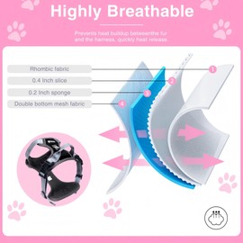 No Pull Dog Harness with Handle for Medium Large Dogs, Soft Padded Reflective Pet Vest for Puppy Training Walking