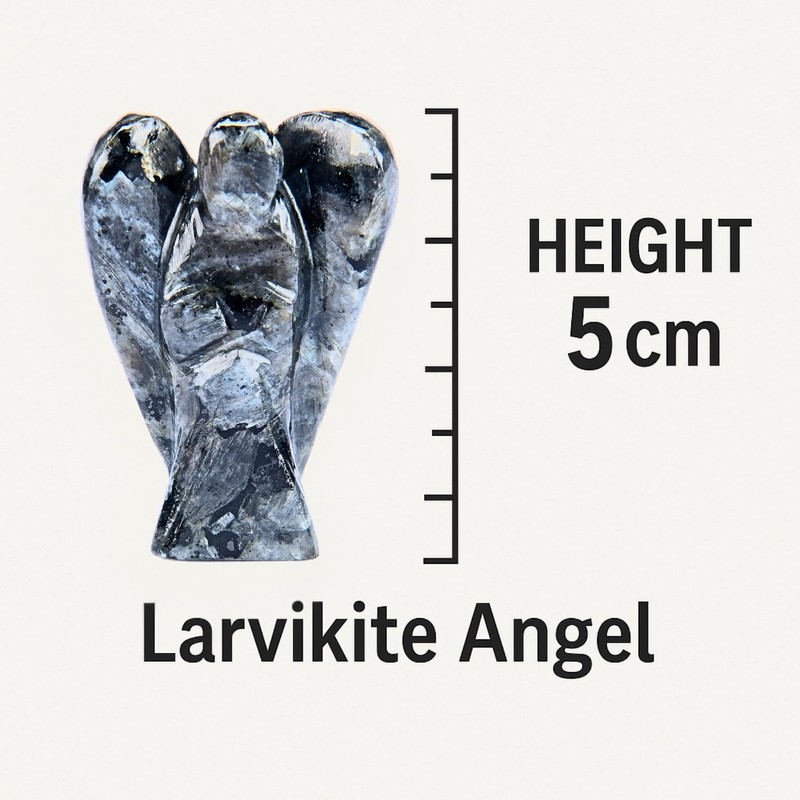 Larvikite Angel Statue 2" Beautiful Gemstone Guardian Angel Natural Crystal